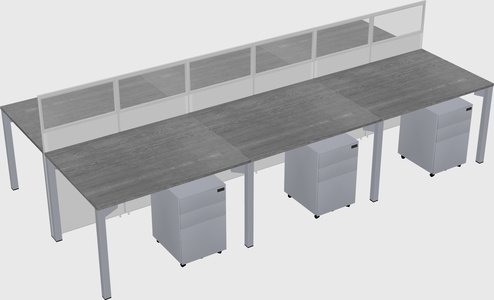 Shared rectangular cubicle