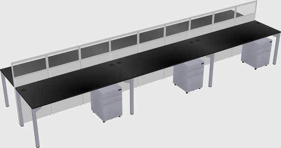 Shared rectangular cubicle