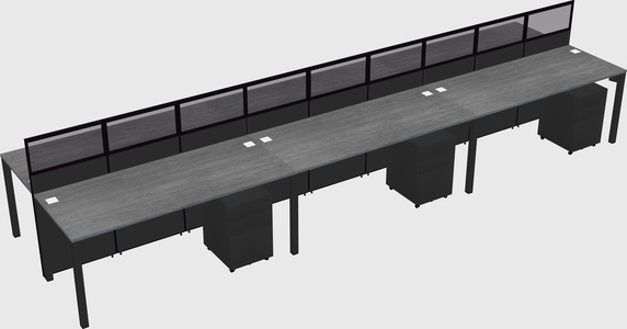 Shared rectangular cubicle