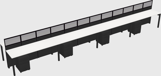Shared rectangular cubicle
