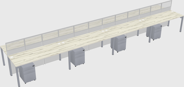 Shared rectangular cubicle