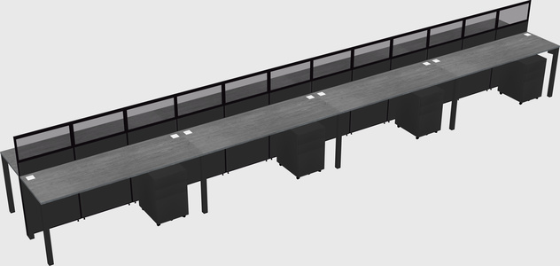 Shared rectangular cubicle