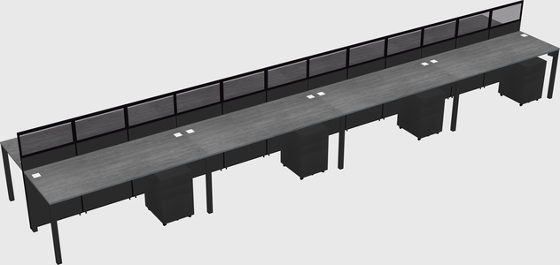 Shared rectangular cubicle