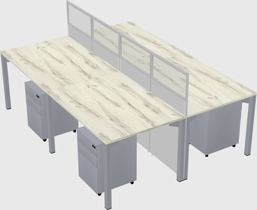 Shared rectangular cubicle