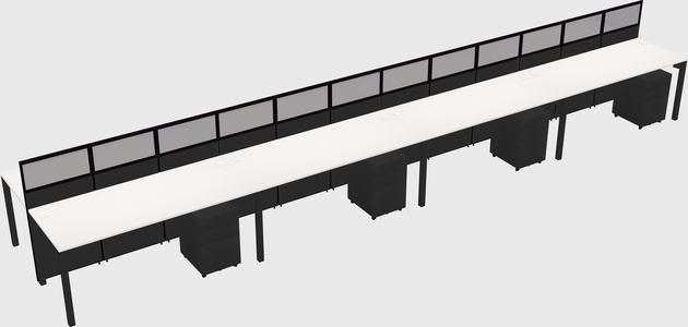 Shared rectangular cubicle