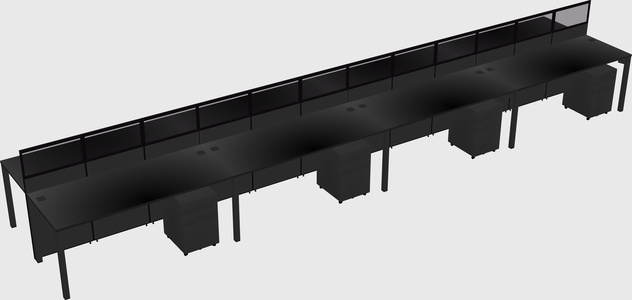 Shared rectangular cubicle