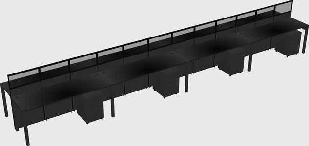 Shared rectangular cubicle