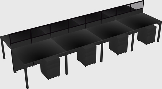 Shared rectangular cubicle