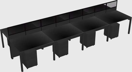 Shared rectangular cubicle