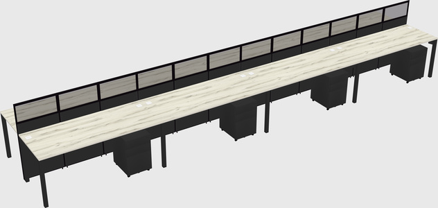 Shared rectangular cubicle