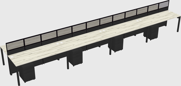 Shared rectangular cubicle