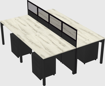 Shared rectangular cubicle
