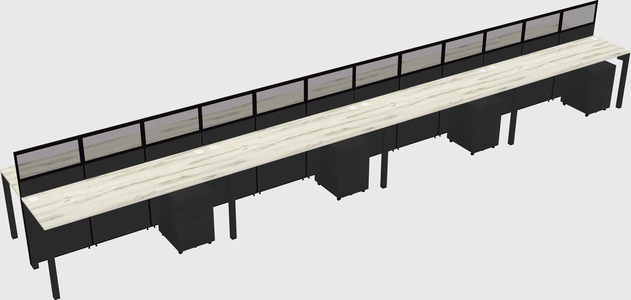 Shared rectangular cubicle