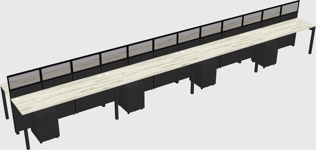 Shared rectangular cubicle