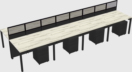 Shared rectangular cubicle