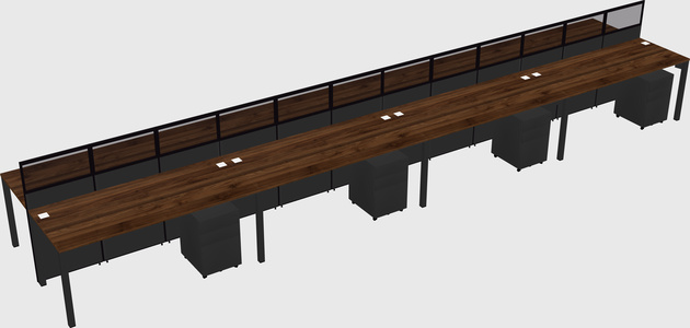 Shared rectangular cubicle
