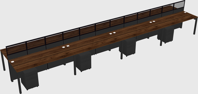 Shared rectangular cubicle