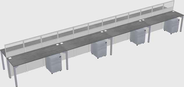 Shared rectangular cubicle