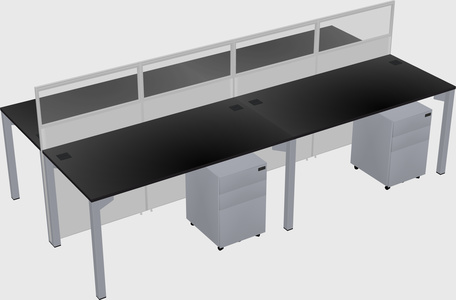 Shared rectangular cubicle