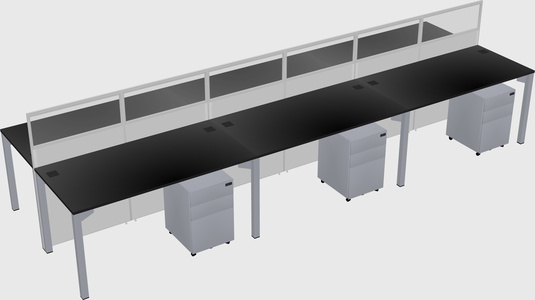 Shared rectangular cubicle