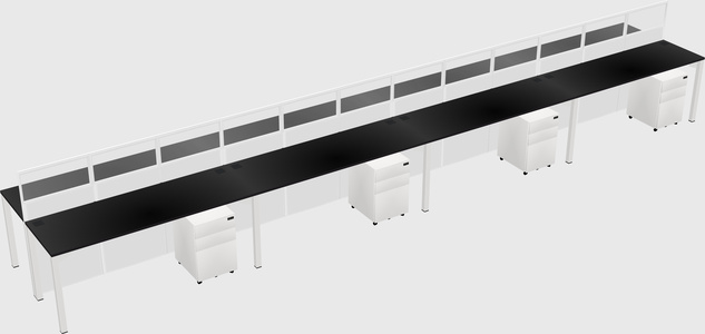 Shared rectangular cubicle