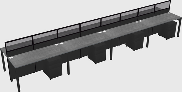Shared rectangular cubicle