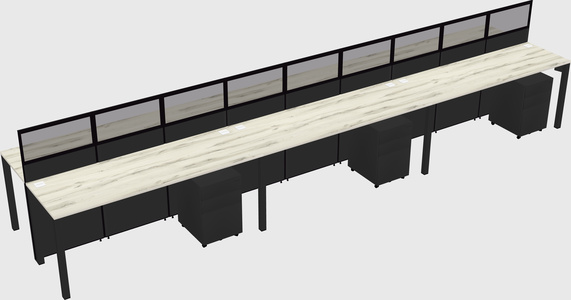 Shared rectangular cubicle