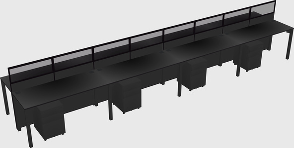 Shared rectangular cubicle