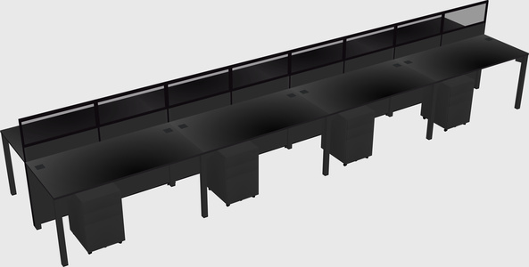 Shared rectangular cubicle