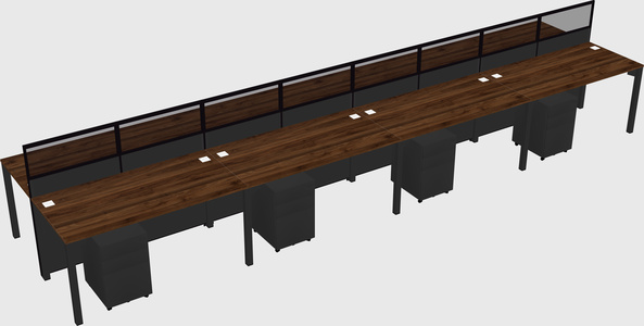Shared rectangular cubicle