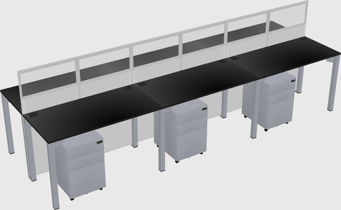 Shared rectangular cubicle