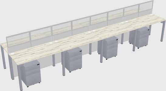 Shared rectangular cubicle