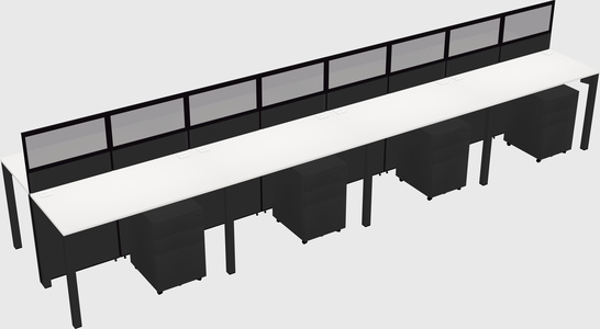 Shared rectangular cubicle
