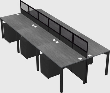 Shared rectangular cubicle