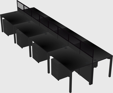 Shared rectangular cubicle