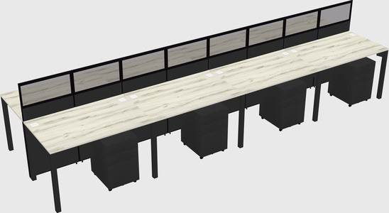 Shared rectangular cubicle