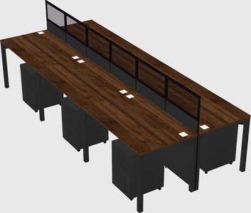 Shared rectangular cubicle