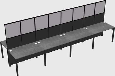 Shared rectangular cubicle