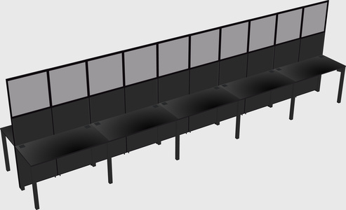 Shared rectangular cubicle