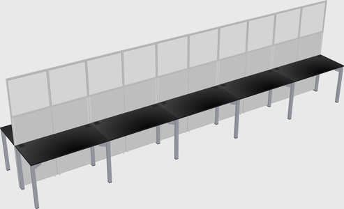 Shared rectangular cubicle