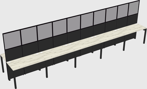 Shared rectangular cubicle