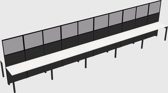 Shared rectangular cubicle