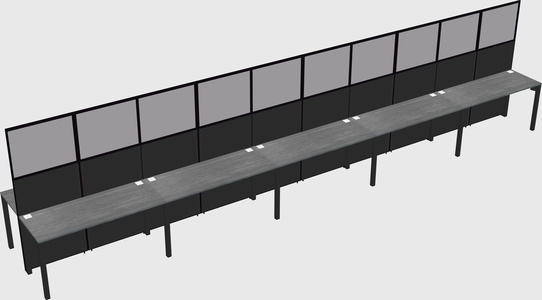 Shared rectangular cubicle