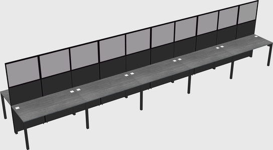 Shared rectangular cubicle