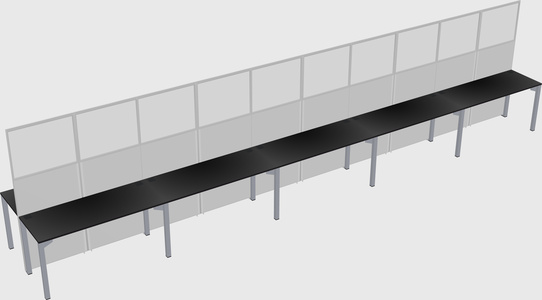 Shared rectangular cubicle