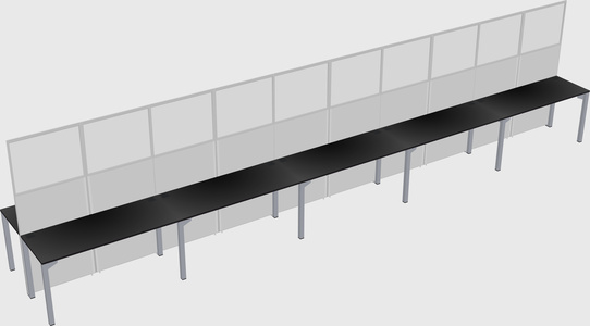 Shared rectangular cubicle