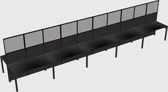 Shared rectangular cubicle