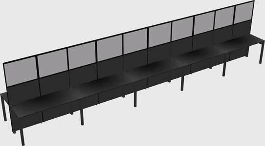 Shared rectangular cubicle
