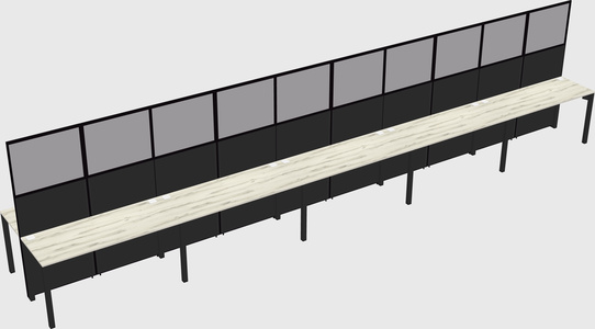 Shared rectangular cubicle