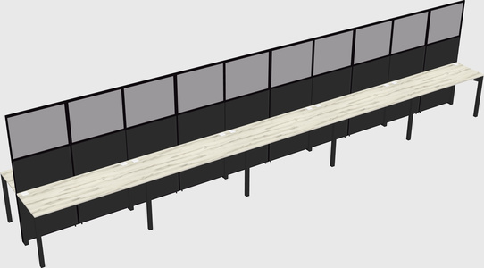 Shared rectangular cubicle